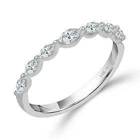 14K White Gold 1/4ctw Diamond Marquise Cut 7-Stone Anniversary Ring