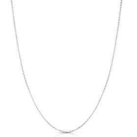 14K White Gold 18" 1.9mm Rolo and Oval Chain