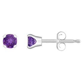 14K White Gold 3mm Round Gemstone Stud Earrings