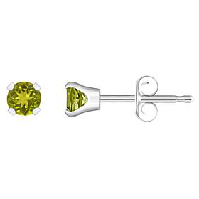 14K White Gold 3mm Round Gemstone Stud Earrings