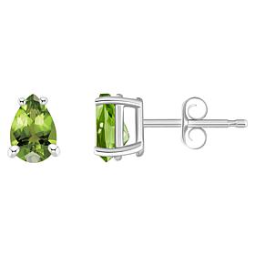 14K White Gold 6x4mm Pear-Shaped Gemstone Stud Earrings