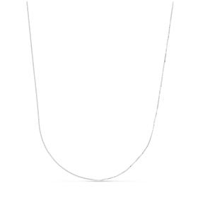 14K White Gold Box Chain Adjustable 22" Necklace