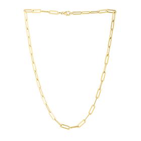 14K Yellow Gold 18" Flat Paperclip Necklace 