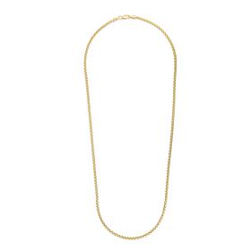 14K Yellow Gold 2.4mm Round Box Chain Necklace - 24"
