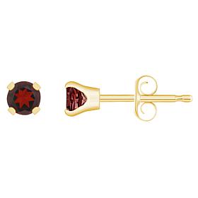 14K Yellow Gold 3mm Round Gemstone Stud Earrings