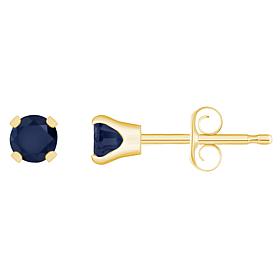 14K Yellow Gold 3mm Round Gemstone Stud Earrings