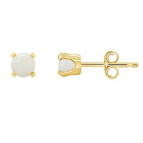 14K Yellow Gold 4mm Round Gemstone Stud Earrings