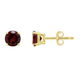 14K Yellow Gold 5mm Round 4-Prong Basket Gemstone Stud Earrings