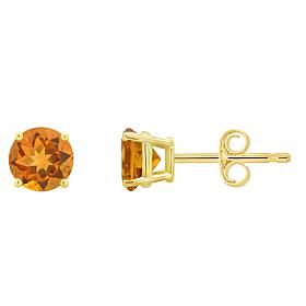 14K Yellow Gold 5mm Round 4-Prong Basket Gemstone Stud Earrings