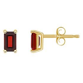 14K Yellow Gold 5x3mm Emerald-Cut Gemstone Stud Earrings