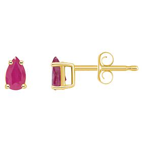 14K Yellow Gold 5x3mm Pear-Shaped Gemstone Stud Earrings
