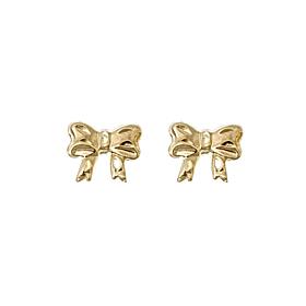 14K Yellow Gold Bow Earrings