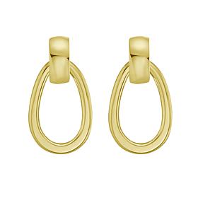 14K Yellow Gold Polished Interlocking Dangle Hoop Earrings