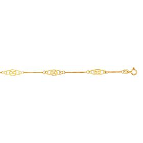 14K Yellow Gold Station Chain Ankle Bracelet