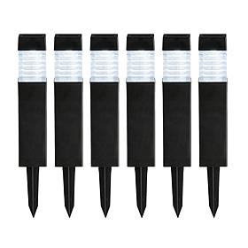 15.25"H Set of 6 Solar Powered Transparent Lens Pathway Stake Light