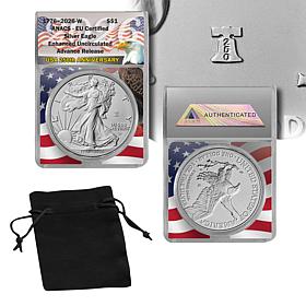 1776-2026 Dual Date Advance Release EU Silver Eagle w/Liberty Privy