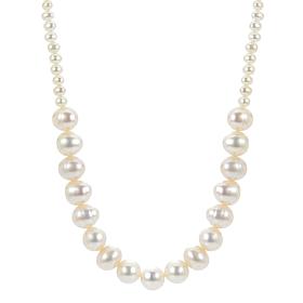 18" 3-9.3mm Cultured Freshwater Pearl Split Design Necklace 
