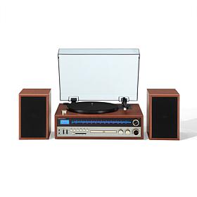 1975T Record Player With Speakers - Walnut