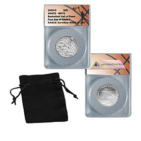 2020 MS70 FDOI Basketball Hall of Fame Clad Half Dollar
