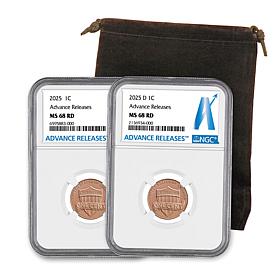 2025 MS68 NGC Advance Releases Lincoln P- & D-Mint Shield Cents
