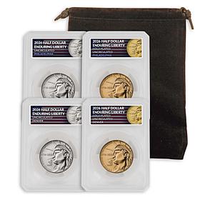 2026 Gold Enduring Liberty P & D 4-Coin Half Dollar Set