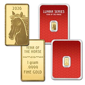 2026 LE 7500 Lunar Year of the Horse 1g Gold Bar