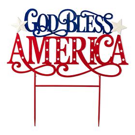 23.25"H Patriotic God Bless America Yard Stake