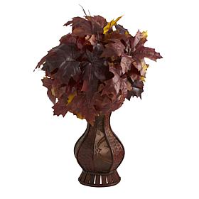 24 in. Autumn Maple Leaf Artificial Plant in Decorative Planter
