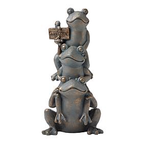 28.25"H Bronze MGO Stacked Frog Statue