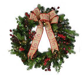 30" Premium Decorated Wreath - 70 Clear Lights