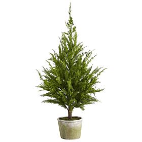 3.5 ft. Cedar Pine Natural Look Artificial Tree in Decorative Planter