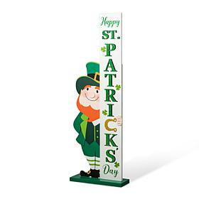 36"H St. Patrick's Wooden Leprechaun St. Patrick's Day Porch Decor