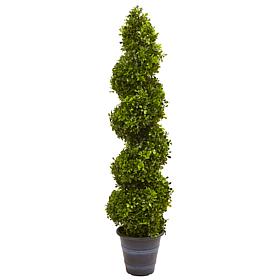 4 Ft. Boxwood Spiral Topiary Tree with Planter 