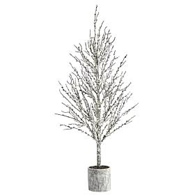 4 ft. Snowed Twig Artificial Tree in Decorative Planter
