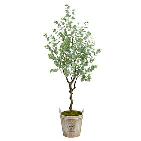 5 Ft. Eucalyptus Artificial Tree in Farmhouse Planter