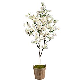 6 Ft. Cherry Blossom Artificial Tree in Farmhouse Planter