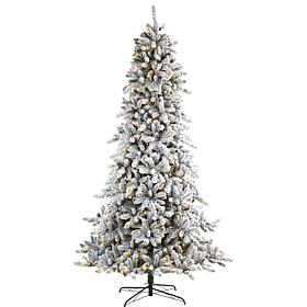 9 ft. Flocked Livingston Fir Artificial Christmas Tree with Pine Co...
