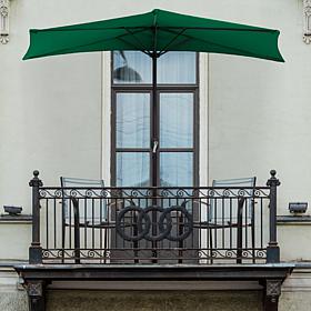 9' Half-Round Patio Umbrella with Easy Crank - Hunter Green