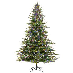 9ft Pre-Lit Green Full Fir Christmas Tree with LED Lights