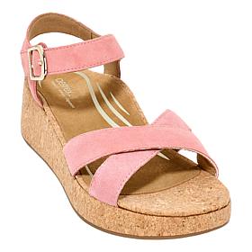 Aetrex® Flora Leather Cork Detail Sandal