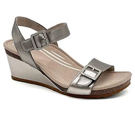 Aetrex Naomi Leather Wedge Casual Sandal