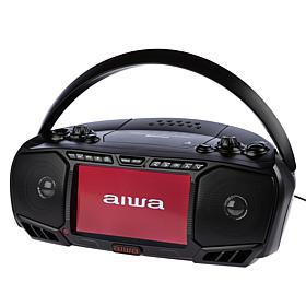 Aiwa 7" LCD Streaming, DVD, CD, FM Radio & Bluetooth Portable Boombox