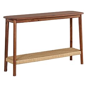 Alaterre Furniture Calais 48" Entryway Table with Woven Storage Shelf