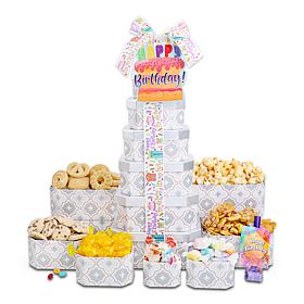Alder Creek Gift Baskets Happy Birthday Gift Tower - 7 Box Treats