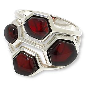 Amber Extraordinaire Sterling Silver Honeycomb Ring