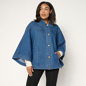 Antthony Button-Down Denim Poncho