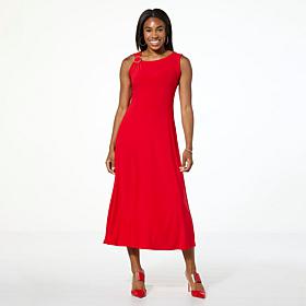 Antthony O-Ring Detail Sleeveless Midi Dress