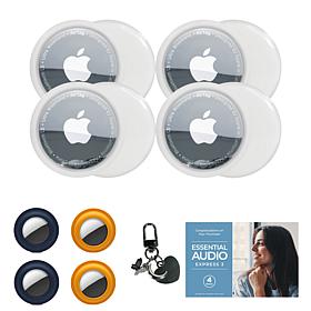 Apple AirTags 4-pack with Silicone Case and Silvertone Charms