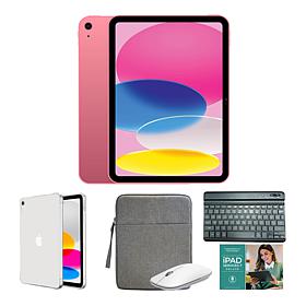 Apple iPad 11" Pink 128GB Tablet w/ Ombre Case & Keyboard