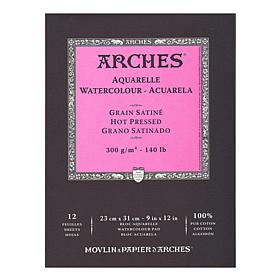 Arches Watercolor Pad - 9" x 12" Hot Pressed 140 lb.